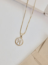 Gold Initial N Pendant Necklace - TOSSIDO