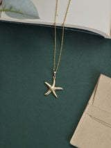 Gold Dotted Starfish Pendant Necklace - TOSSIDO