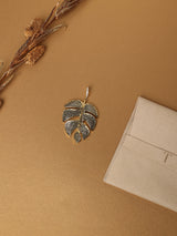 Black Monstera Leaf Pendant