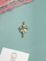 Champagne Crystal Tutu Ballerina Brooch
