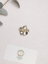 Maroon Enamel Pearl Flower Brooch