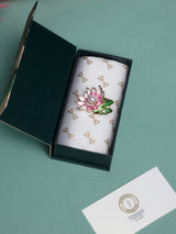 Pink Lotus Lily Pad Pearl Brooch