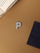 Silver Initial P Slider Pendant