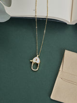 Gold Heart Charm Lock Pendant Necklace - TOSSIDO