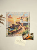 Goa Aguada Fort Lighthouse Printed Pocket Square - TOSSIDO
