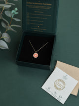 Coral Grapefruit Slice Pendant Necklace - TOSSIDO