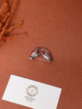 Silver Heart Hands Brooch
