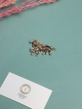 Antique Gold Twin Horses Brooch