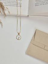 Gold Initial V Pendant Necklace - TOSSIDO