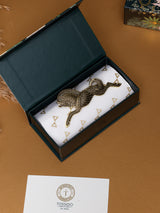 Gold Dotted Leaping Horse Brooch