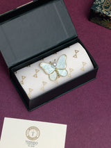 Aqua Shell Butterfly Pearl Brooch