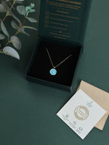 Turquoise Winged Disc Pendant Necklace - TOSSIDO