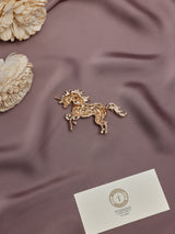 Pink Crystal Unicorn Brooch