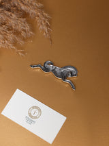 Silver Dotted Leaping Horse Brooch