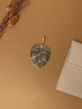 Black Monstera Leaf Pendant