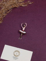 Red & White Enamel Ballerina Brooch