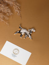 Crystal & Black Terrier Brooch