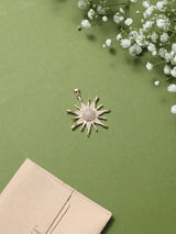 Gold Wavy Sun Pendant