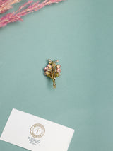 Rose Pink Lily Bouquet Brooch