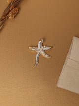 Gold Pearl Starfish Pendant