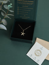 Gold Dotted Starfish Pendant Necklace - TOSSIDO