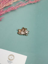 Pink Lotus Lily Pad Pearl Brooch