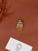 Golden Pearl Pineapple Brooch
