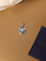 Silver Teddy Face Pendant