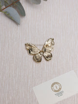 Hammered Gold Butterfly Brooch