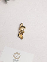 Gold & Black Hush Face Brooch