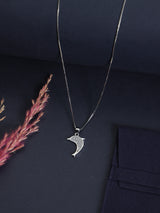 Silver Sparkle Dolphin Pendant Necklace - TOSSIDO