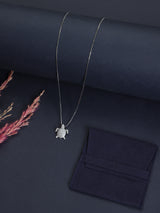 Silver Sparkle Turtle Pendant Necklace - TOSSIDO