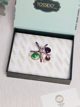 Purple & Green Starfish Shells Brooch