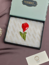 Red Enamel Tulip Brooch