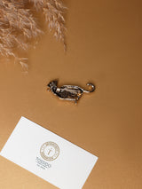 Antique Gold Crouching Leopard Brooch
