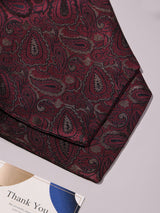 Maroon Paisley Woven Ascot & Pocket Square