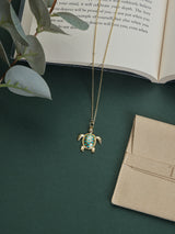 Teal Turtle Pendant Necklace - TOSSIDO