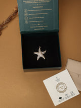 Gold Pearl-Lined Starfish Pendant