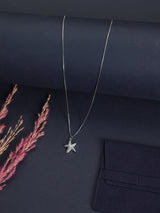 Silver Sparkle Starfish Pendant Necklace - TOSSIDO