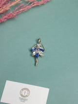 Blue Crystal Tutu Ballerina Brooch