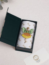 Green & Yellow Crystal Fairy Brooch