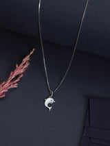 Silver Mother of Pearl Dolphin Pendant Necklace - TOSSIDO