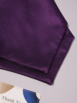Purple Self Chevron Woven Ascot & Pocket Square