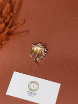 Silver Flowing Mane Horse Head Brooch