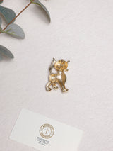 Gold Striped Kitten Brooch