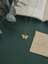 Multicolour Butterfly Pendant Necklace - TOSSIDO
