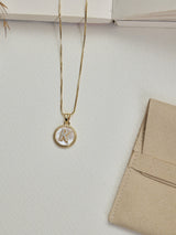 Gold Initial K Pendant Necklace - TOSSIDO
