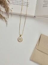 Gold Initial R Pendant Necklace - TOSSIDO
