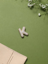 Gold Initial K Slider Pendant
