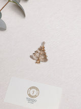 Green Enamel Christmas Tree Brooch